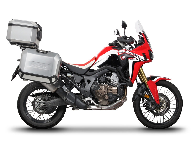 Kompletní sada hliníkových kufrů SHAD TERRA, 48L topcase 36L/47L boční kufry, včetně montážní sady a plotny SHAD HONDA CRF 1000 Africa Twin
