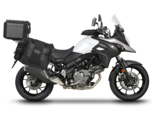 Kompletní sada bočních adventure brašen SHAD TERRA TR40 a  černého hliníkového 48L topcase, včetně montážní sady SHAD SUZUKI DL 650 V-Strom