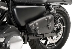 Kožená sedlová brašna CUSTOMACCES DETROIT AP0003N černý levý