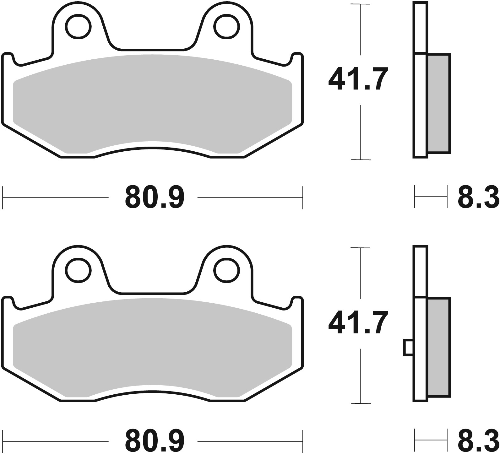 Brzdové destičky BREMBO 07055XS pro SUZUKI AN 250 Burgman 2004-2006, SUZUKI AN 400 Burgman 2001-2006 - Obrázek 3