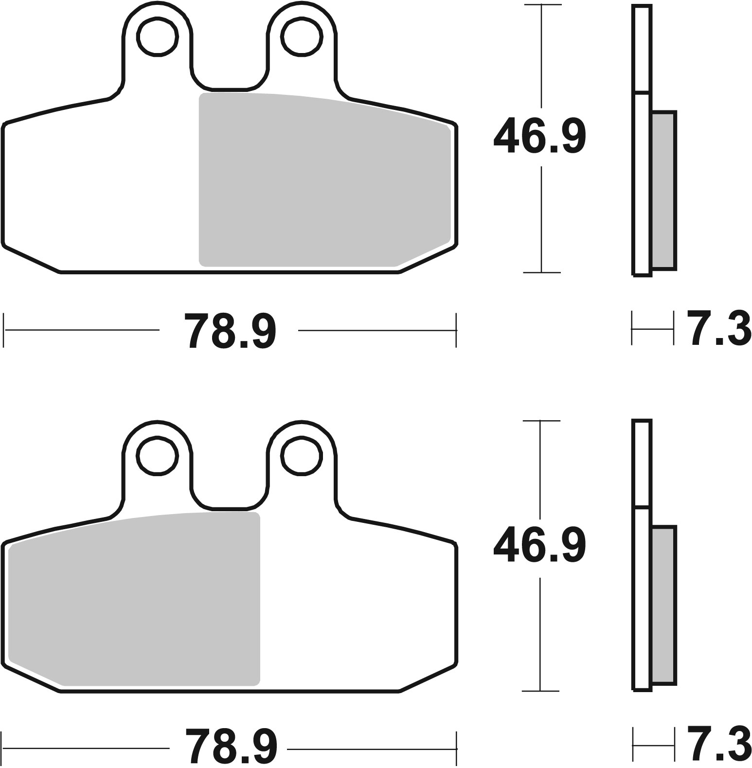 Brzdové destičky BREMBO 07057XS pro APRILIA Atlantic 500 2002-2005 - Obrázek 3