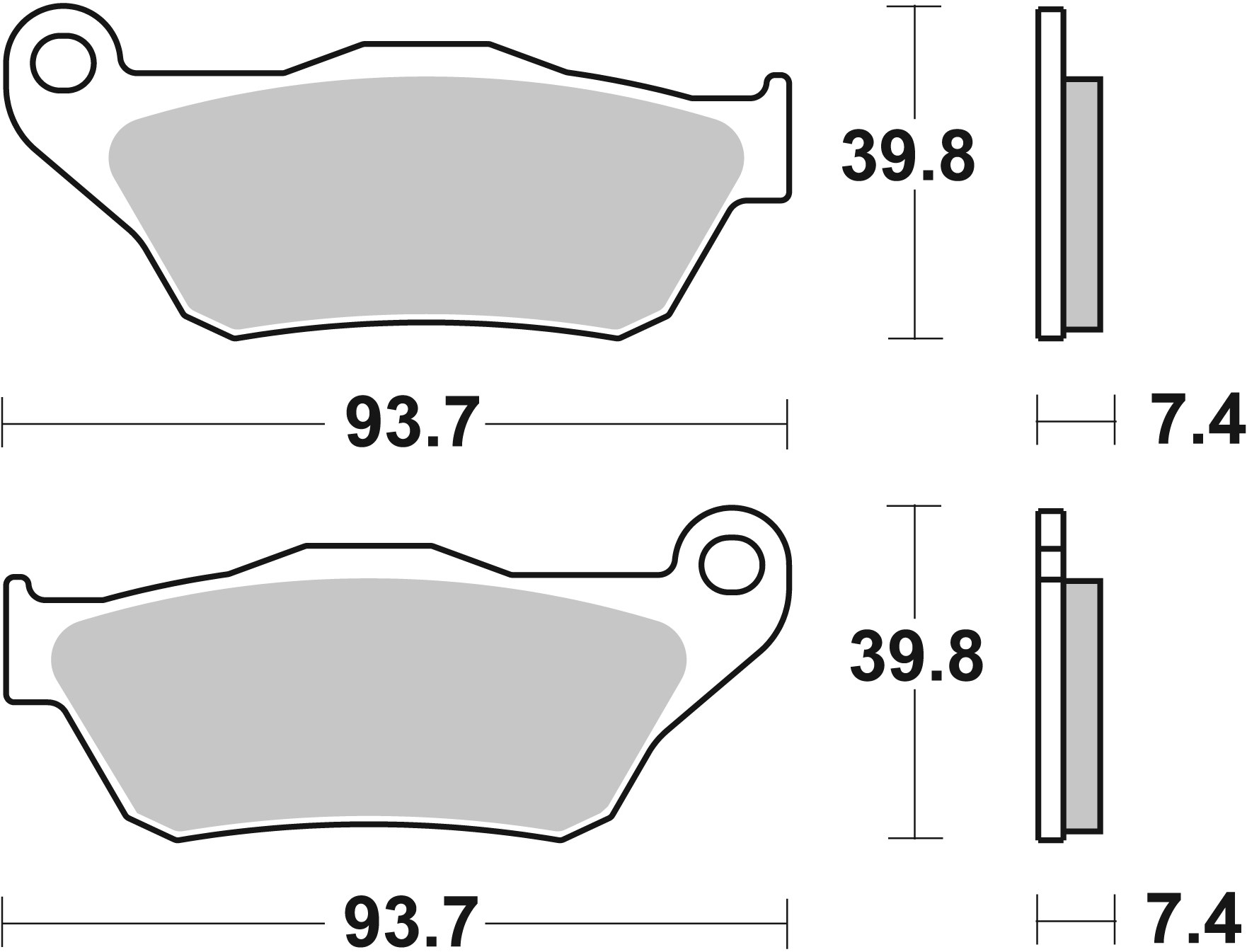 Brzdové destičky BREMBO 07065XS pro YAMAHA YP 125 X-MAX 2006-2009, YAMAHA YP 250 X-MAX 2005-2009 - Obrázek 3