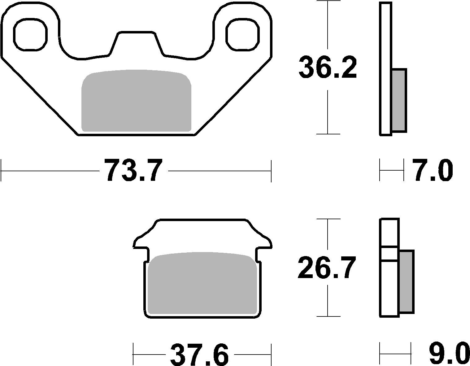 Brzdové destičky BREMBO 07099 Brzdové destičky pro skútry CC - Obrázek 3