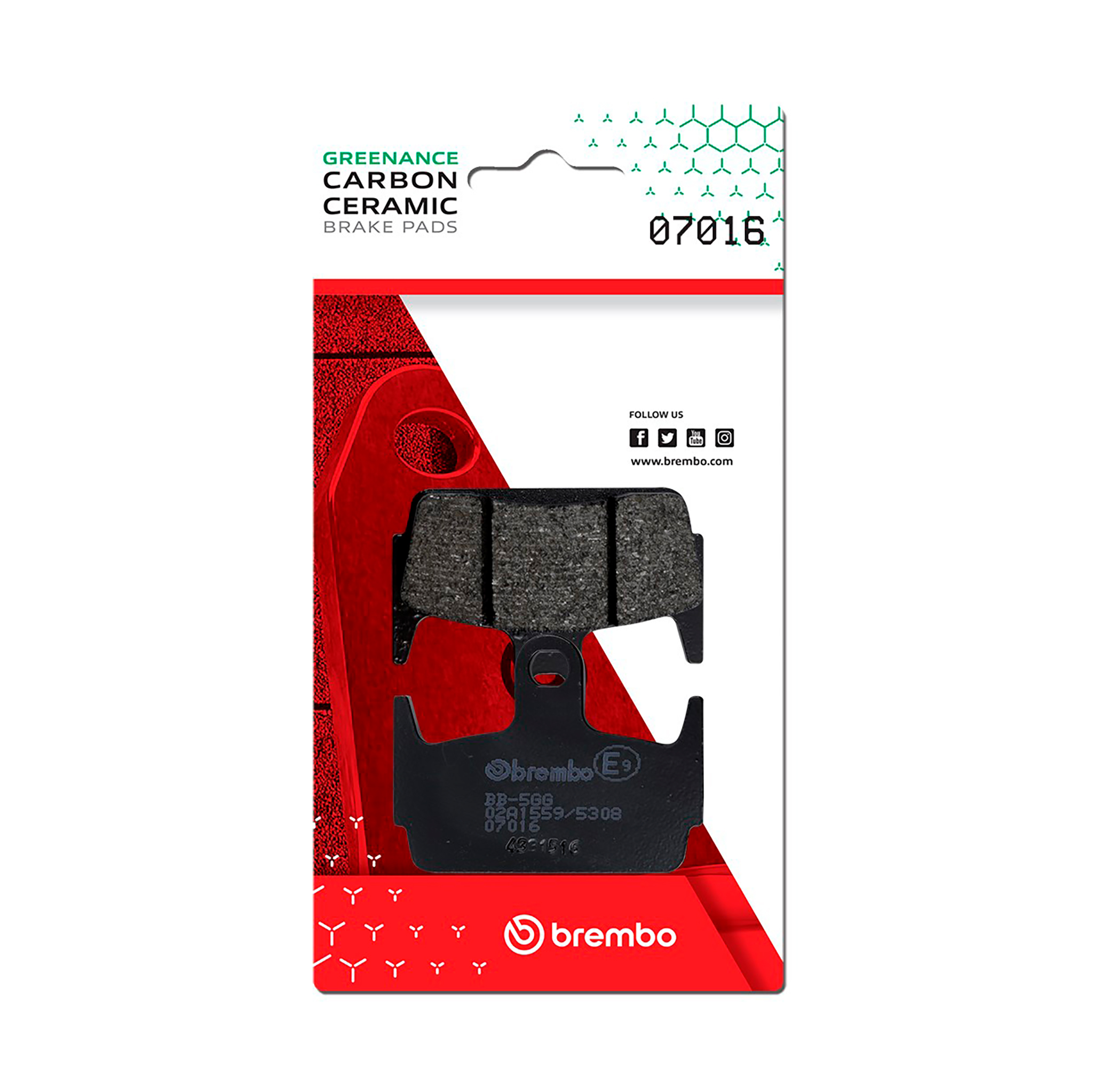 Brzdové destičky BREMBO 07016 Brzdové destičky pro skútry CC - Obrázek 2