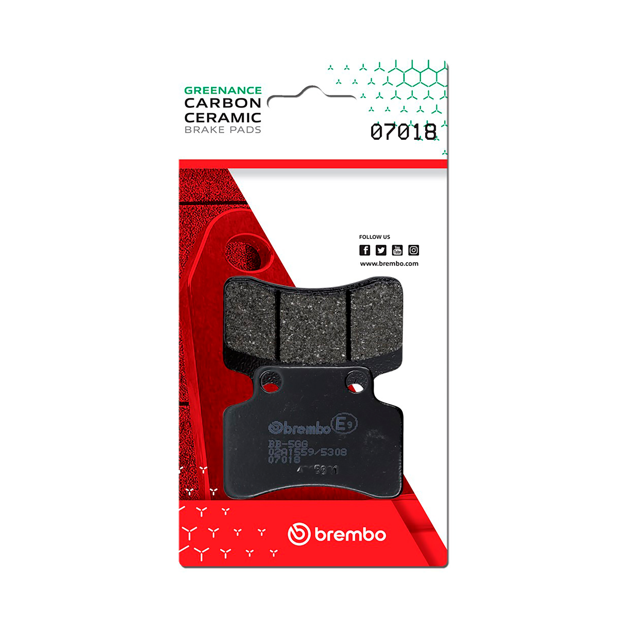 Brzdové destičky BREMBO 07018 Brzdové destičky pro skútry CC - Obrázek 2