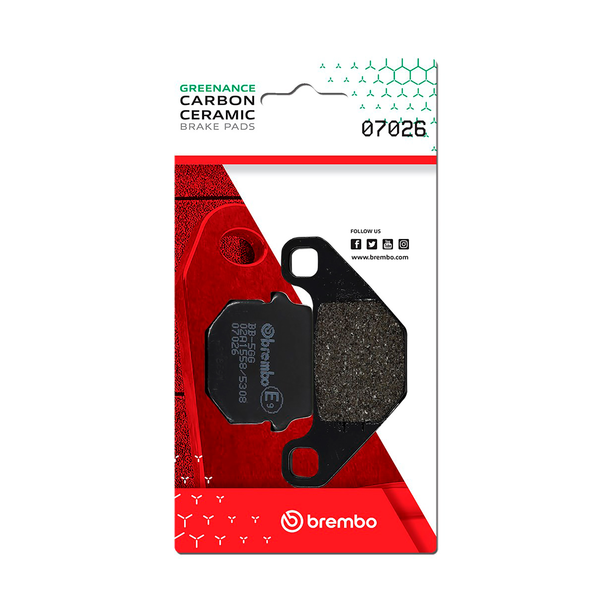 Brzdové destičky BREMBO 07026 Brzdové destičky pro skútry CC - Obrázek 2