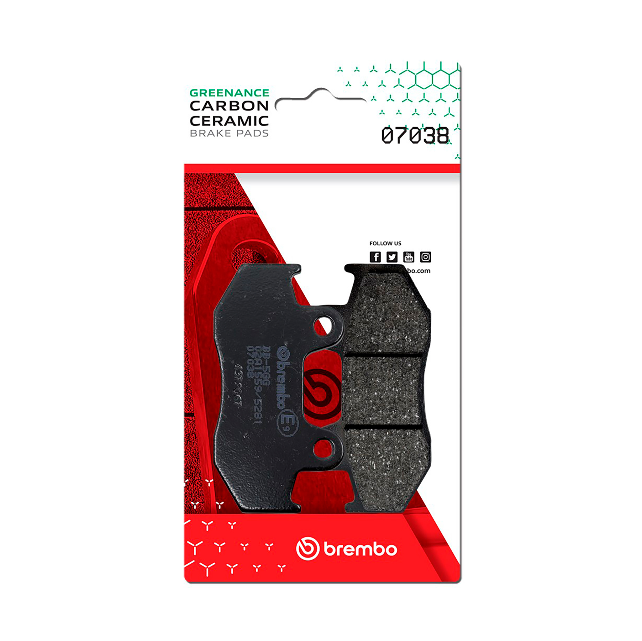 Brzdové destičky BREMBO 07038 Brzdové destičky pro skútry CC - Obrázek 2