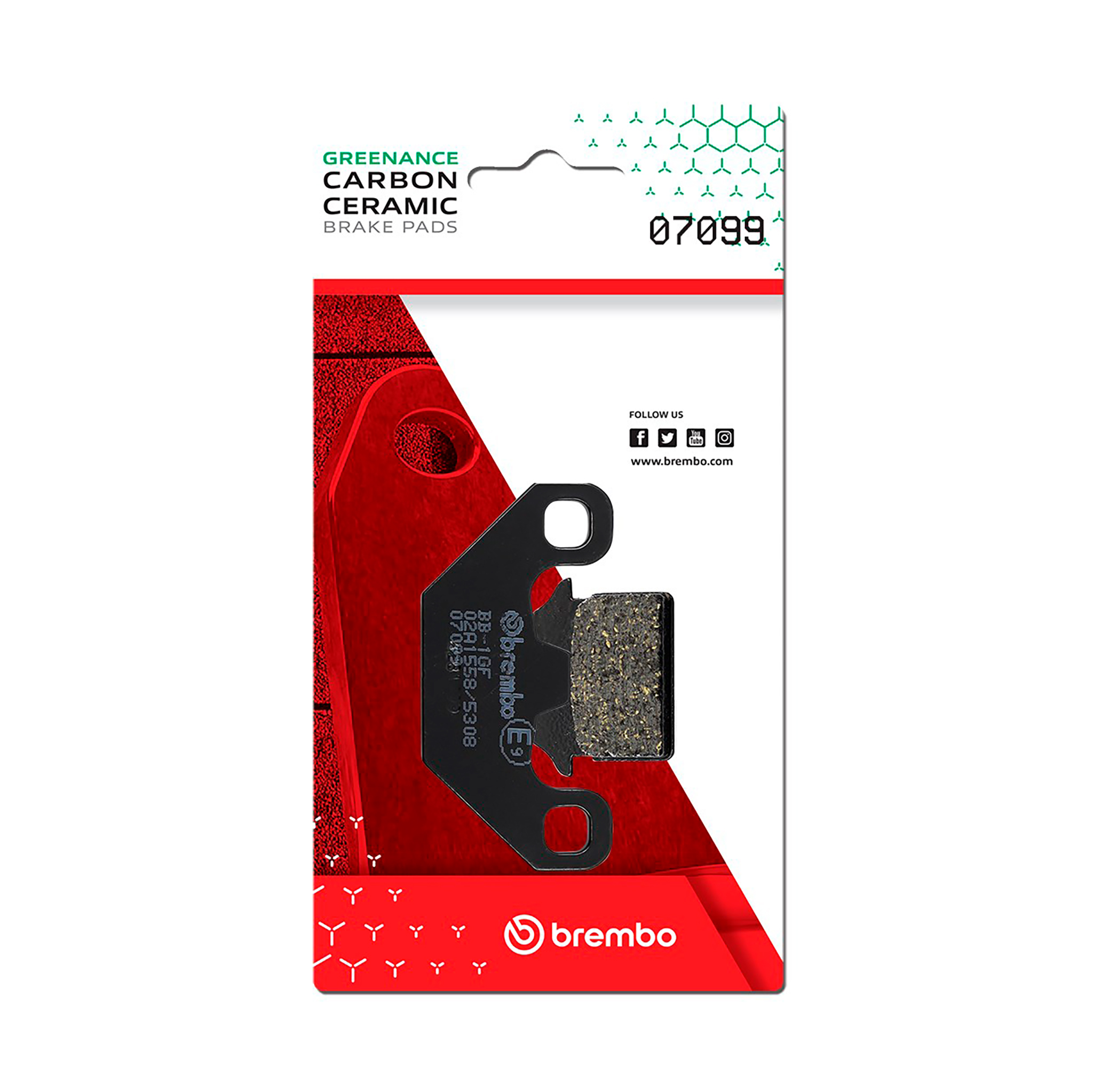 Brzdové destičky BREMBO 07099 Brzdové destičky pro skútry CC - Obrázek 2
