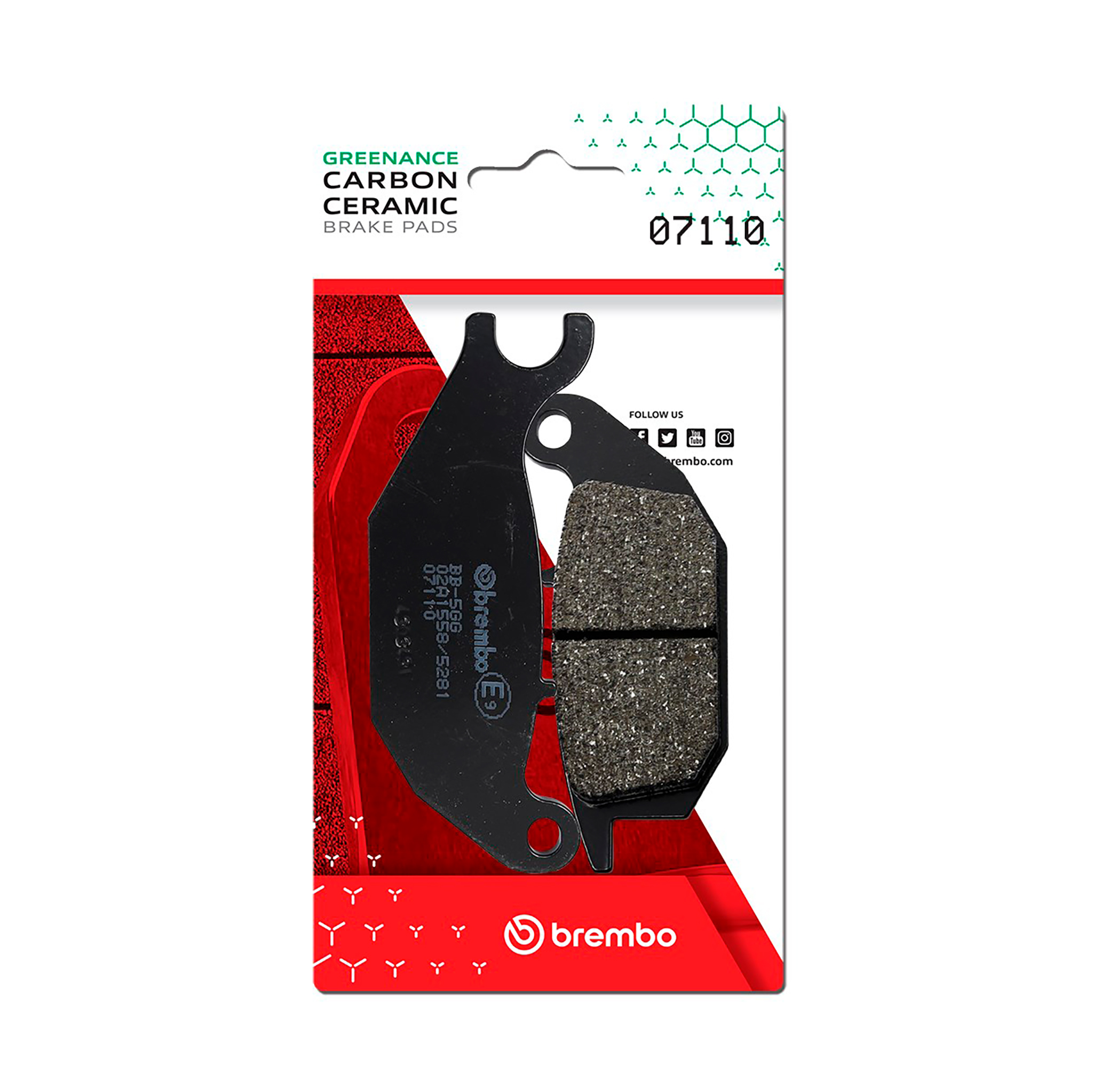 Brzdové destičky BREMBO 07110 Brzdové destičky pro skútry CC pro YAMAHA Tricity 125 2014-2019 - Obrázek 2