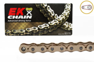 Řetězová sada EK - zlatý řetěz 525 ZVX, X-kroužek, kolečko SUPERSPROX, rozeta SUPERSPROX pro GILERA GP 800 2007-2014