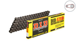 Řetězová sada D.I.D Chain - stříbrný řetěz 428 D, netěsněný, kolečko JT, rozeta JT pro GILERA Coguar 125 2001