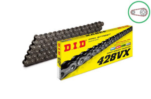 Řetězová sada D.I.D Chain - stříbrný řetěz 428 VX, X-kroužek, kolečko JT, hliníková rozeta JT pro SUZUKI RM 80 1983