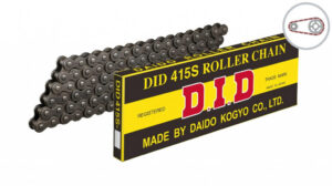Řetězová sada D.I.D Chain - stříbrný řetěz 415 D, netěsněný, kolečko JMT, rozeta JMT pro KTM SX 50 / MINI 2010-2013