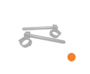 Pár zvýšených clip-on řídítek ACCOSSATO CP004 + 20 mm se sklonem 10 stupňů, oranžové