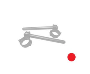 Pár zvýšených clip-on řídítek ACCOSSATO CP004 + 20 mm se sklonem 10 stupňů, červené