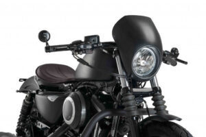 Plexi štít CUSTOMACCES FREE SPIRIT CUP002Z matná černá pro HARLEY DAVIDSON XL 883 Sportster 2009-2020