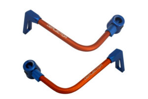 Chrániče páček ACCOSSATO DE003 s oranžovou hadicí a kloubem right + left , aluminium