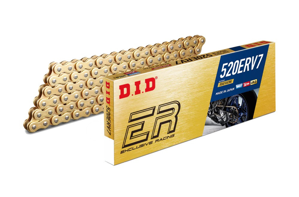 Street závodní řetěz D.I.D Chain 520ERV7 1920 článků Zlatá/Zlatá