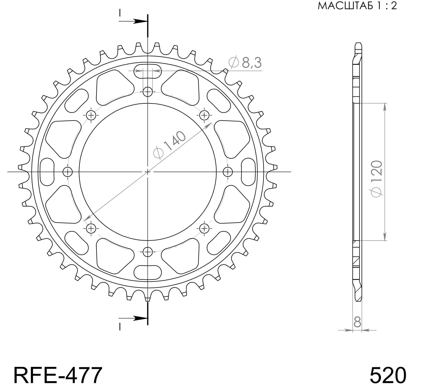 Řetězová sada EK - černý řetěz 520 SRX, X-kroužek, kolečko SUPERSPROX, rozeta SUPERSPROX pro KAWASAKI KLR 600 1984-1990 - Obrázek 5