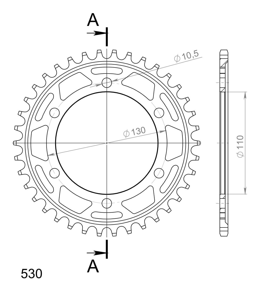Řetězová sada EK - zlatý řetěz 530 ZVX, X-kroužek, kolečko JT pogumované, rozeta SUPERSPROX pro YAMAHA XJR 1300 2007-2015 - Obrázek 5