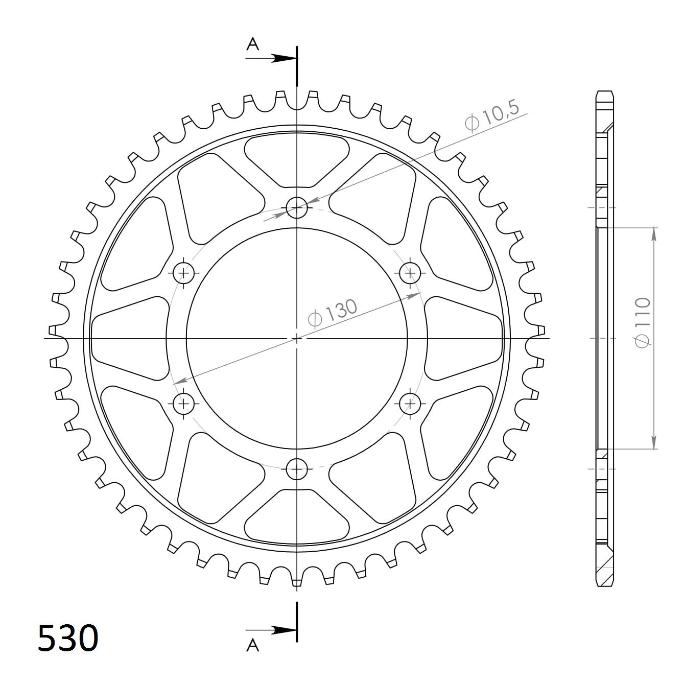 Řetězová sada D.I.D Chain - zlatý řetěz 530 ZVM-X, X-kroužek, kolečko JT pogumované, rozeta SUPERSPROX pro YAMAHA FZ6 600 / Fazer 2004-2009 - Obrázek 5