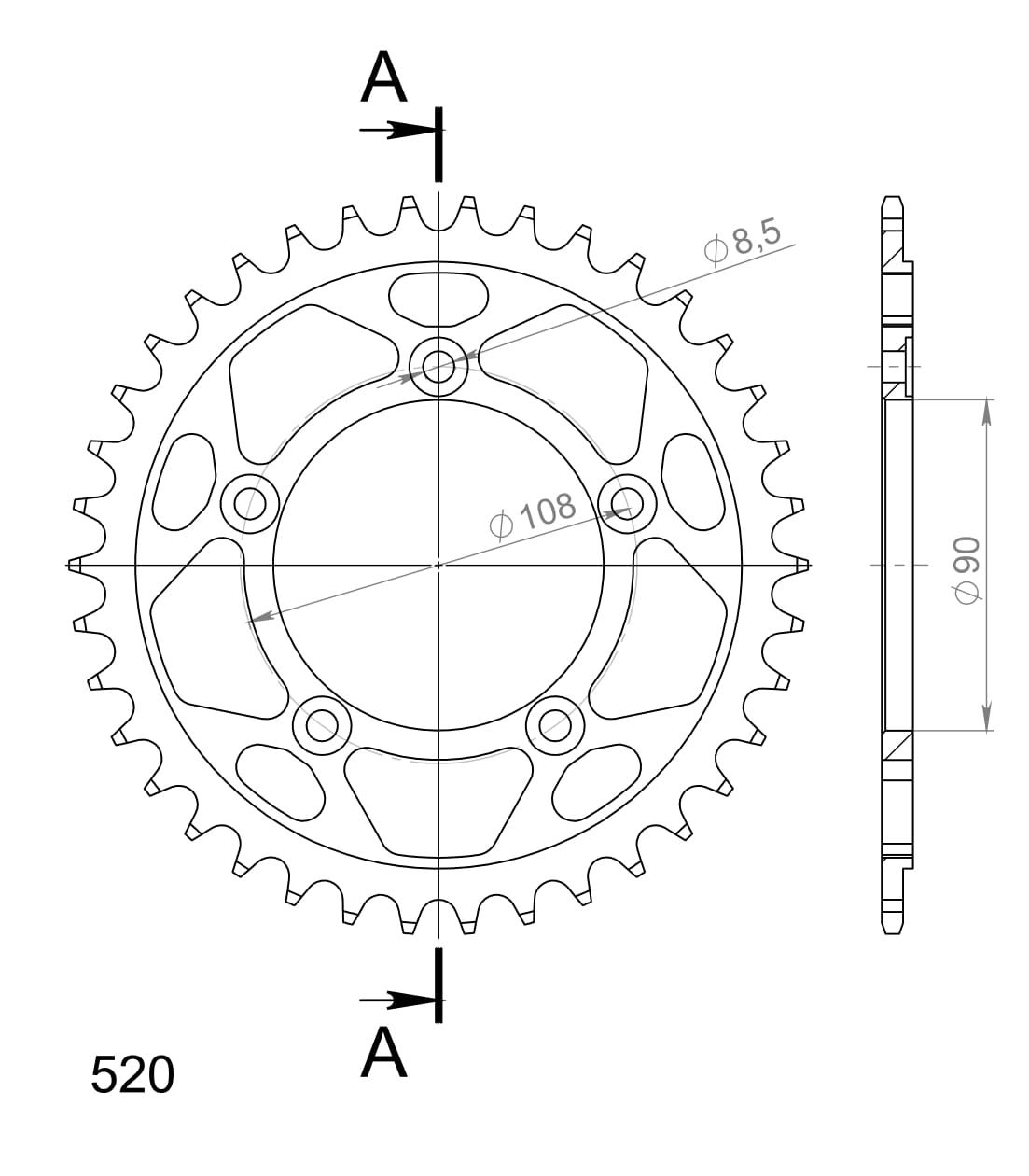 Řetězová sada D.I.D Chain - stříbrný řetěz 520 VX, X-kroužek, kolečko JT pogumované, rozeta SUPERSPROX pro DUCATI 851 1988 - Obrázek 6
