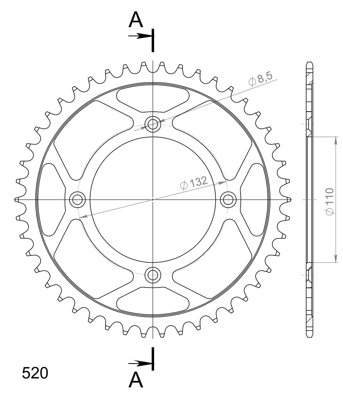 Řetězová sada D.I.D Chain - stříbrný řetěz 520 HD, netěsněný, kolečko SUPERSPROX, rozeta SUPERSPROX pro KTM Freeride 250 R 2014-2017 - Obrázek 4