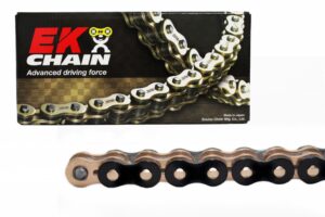 QX-kroužkový řetěz OEM kvality EK 530 MVXZ2 122 článků černý/zlatý/zlatý