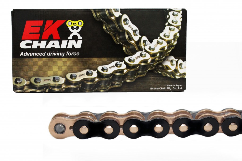 QX-kroužkový řetěz OEM kvality EK 530 MVXZ2 110 článků, Černo/Zlato/GP