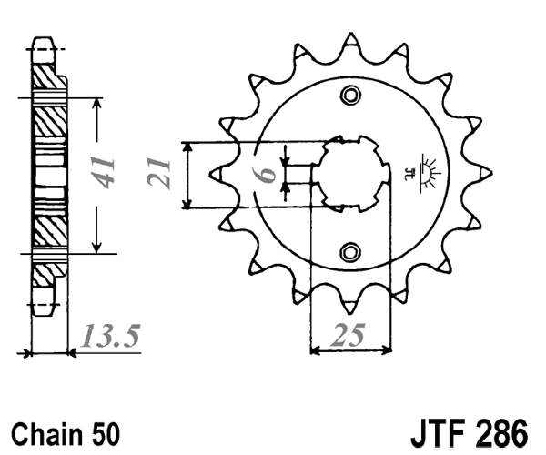 Řetězové kolečko JT JTF 286-15 15 zubů, 530 - Obrázek 2