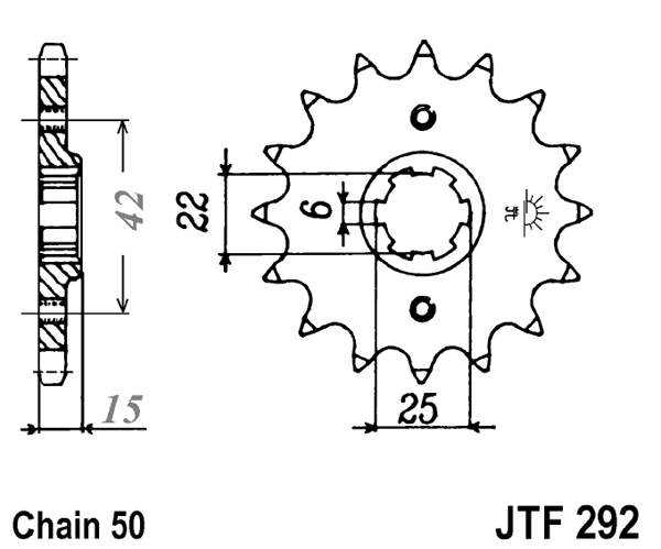 Řetězové kolečko JT JTF 292-16 16 zubů, 530 - Obrázek 2