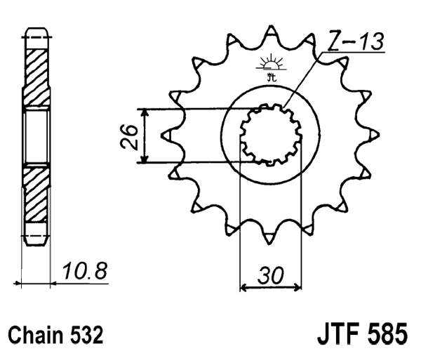 Řetězové kolečko JT JTF 585-17 17 zubů, 532 - Obrázek 2