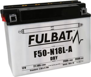 Konvenční motocyklová baterie FULBAT F50-N18L-A (Y50-N18L-A) Včetně balení kyseliny