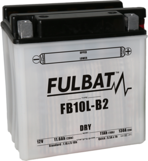 Konvenční motocyklová baterie FULBAT FB10L-B2 (YB10L-B2) Včetně balení kyseliny