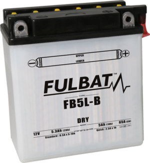 Konvenční motocyklová baterie FULBAT FB5L-B (YB5L-B) Včetně balení kyseliny