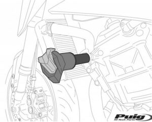 Chránič rámu PUIG S19 21240N černý pro KAWASAKI Z 900 2017-2026, KAWASAKI Z 900 SE 2025