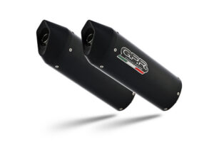 Dvojitá koncovka výfuku uchycená šrouby GPR FURORE K.74.FUNE Matná černá pro KAWASAKI ZX-10R / RR Ninja 1000 2006-2007