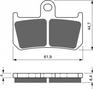Brzdové destičky GOLDFREN 246 AD (1 set = 2pcs small, 2pcs large) pro YAMAHA YZF-R1 2007-2014
