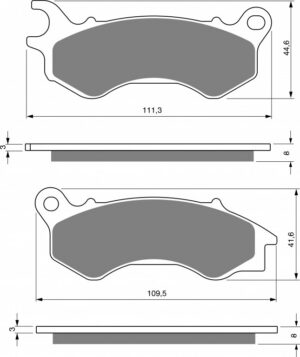 Brzdové destičky GOLDFREN 299 S33 STREET FRONT pro HONDA NHX 110 Lead  2010-2012, HONDA NSC 50 Vision 2012-2018