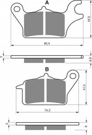 Brzdové destičky GOLDFREN 357 AD  STREET pro YAMAHA Tricity 125 2014-2018, YAMAHA Tricity 300 2020-2024
