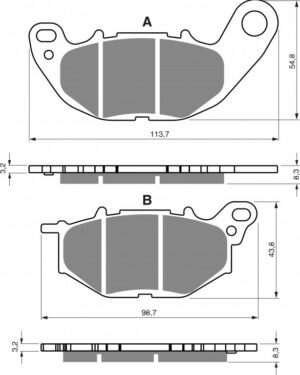 Brzdové destičky GOLDFREN 369 AD pro YAMAHA YZF-R3 2015-2018, YAMAHA MT-03 320 2016-2021