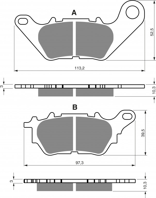 Brzdové destičky GOLDFREN 370 AD STREET pro YAMAHA YZF-R3 2015-2018, YAMAHA MT-03 320 2016-2021