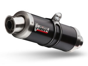 2 koncovky výfuku MIVV GP A.004.LXB Černá ocel pro APRILIA RSV 1000 Mille 2004-2003