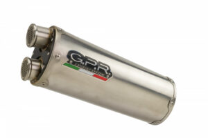 Koncovka výfuku Slip-on GPR DUAL H.268.CAT.DUAL.IO Broušená nerezová ocel pro HONDA CRF 300 L 2021-2024, HONDA CRF 300 Rally 2021-2024