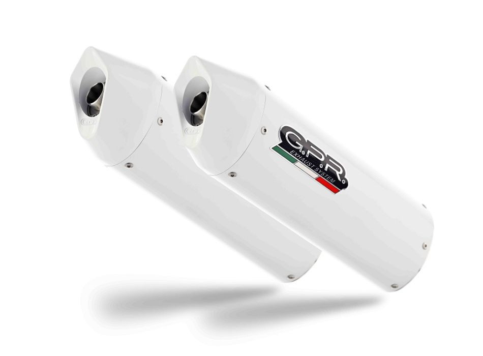 Dvojitá koncovka výfuku GPR ALBUS H.65.ALB Lesklá bílá pro HONDA VFR 800 (ABS) 2002-2013