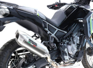 Koncovka výfuku Slip-on GPR FURORE-X ACCIAIO INOX CF.17.FUXIO Broušená nerezová ocel pro CFMOTO 450 MT-R / RX 2024-2025