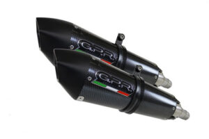Dvojitá koncovka výfuku GPR NEW GRAND PRIX EVO POPPY E5.BMW.50.GPAN.PO Karbonový vzhled pro BMW K 1600 GT / GTL 2022-2025