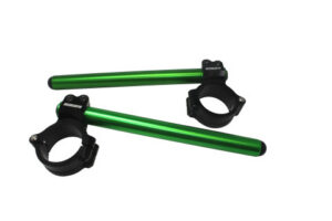 Pár zvýšených clip-on řídítek ACCOSSATO CP004 + 20 mm se sklonem 10 stupňů, zelené
