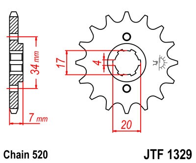 Řetězové kolečko JT JTF 1329-14 14 zubů, 520 - Obrázek 2
