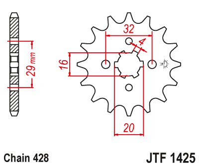 Řetězová sada D.I.D Chain - stříbrný řetěz 428 D, netěsněný, kolečko JT, rozeta JT pro SUZUKI RG 80 Gamma 1986-1987 - Obrázek 3